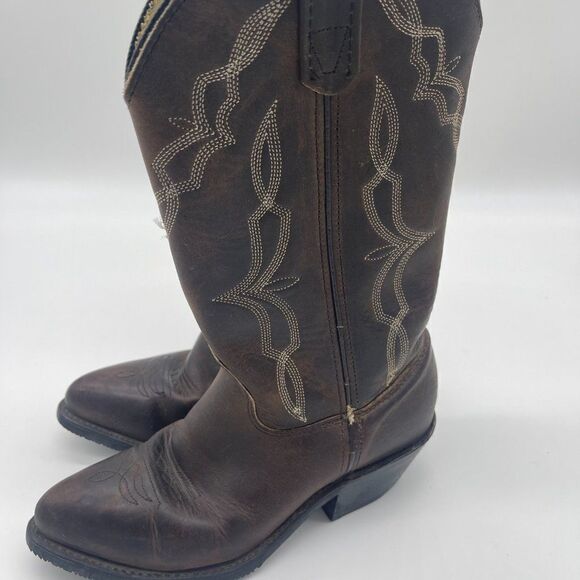 Iron Age Leather Boots Steel Toe Mid Calf Sz 6* Brown - Picture 4 of 8